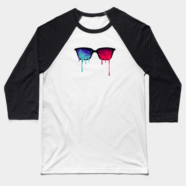 3D Psychedelic / Goa Meditation Glasses Baseball T-Shirt by badbugs